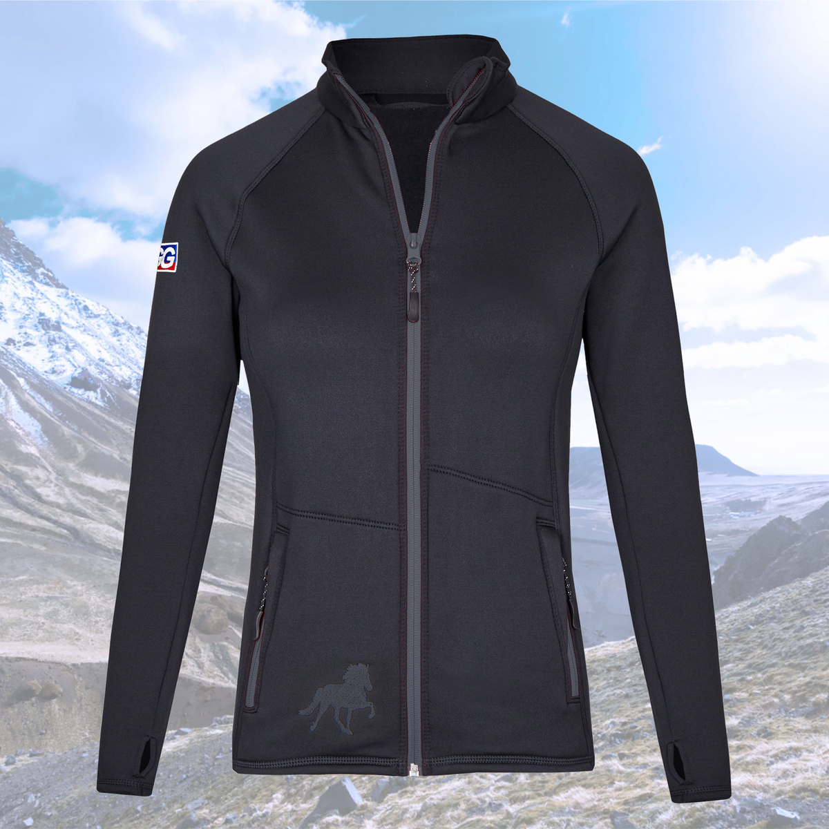 Technostretch Fleece Jacke (mit Pferd)