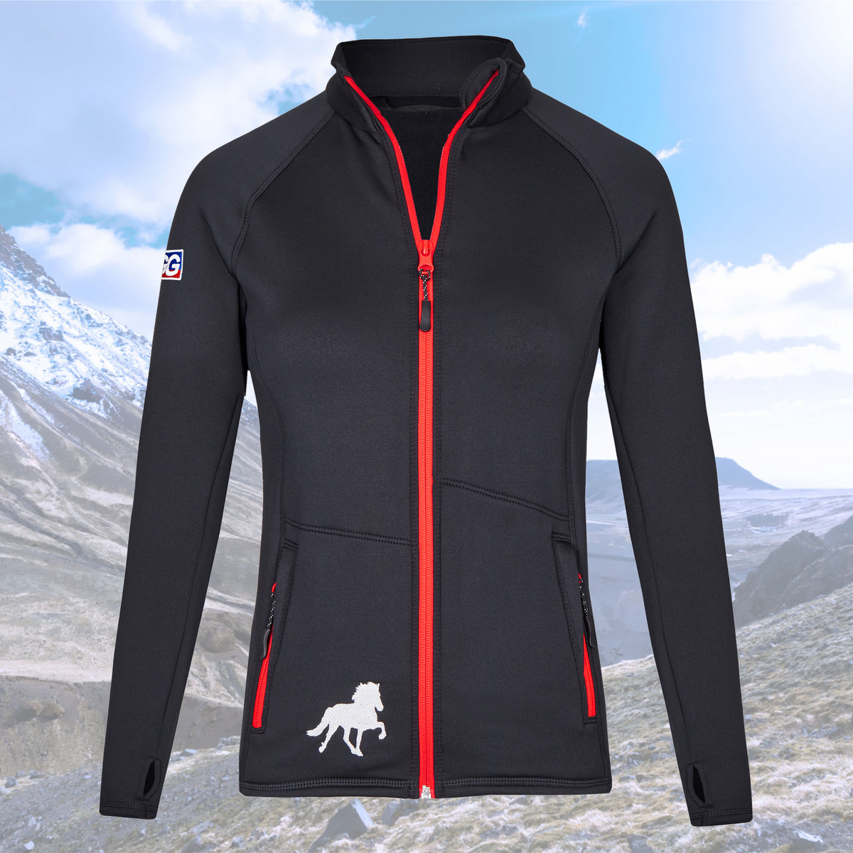 Technostretch Fleece Jacke (mit Pferd)