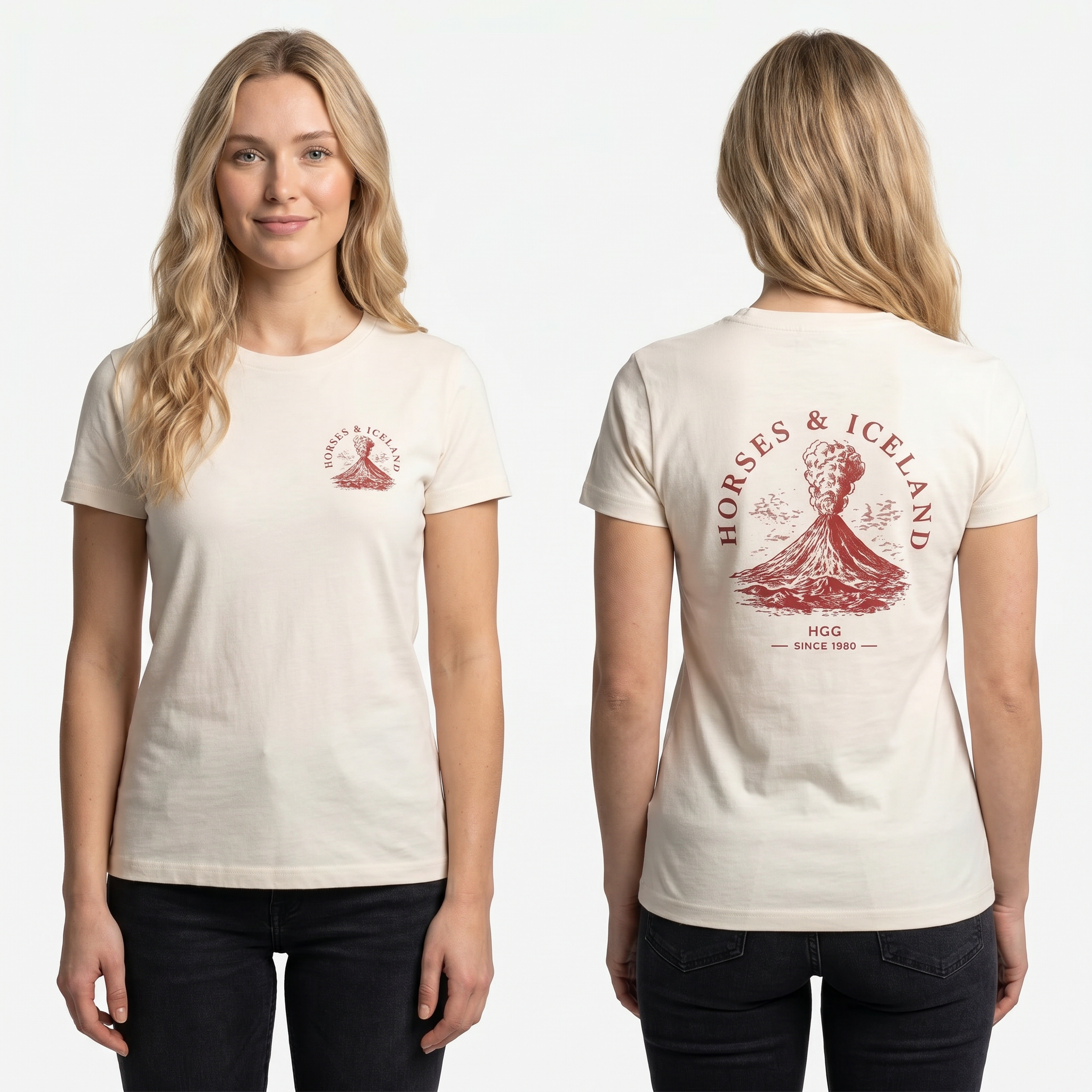 Damen T-Shirt BIO-BW "Horses & Iceland"
